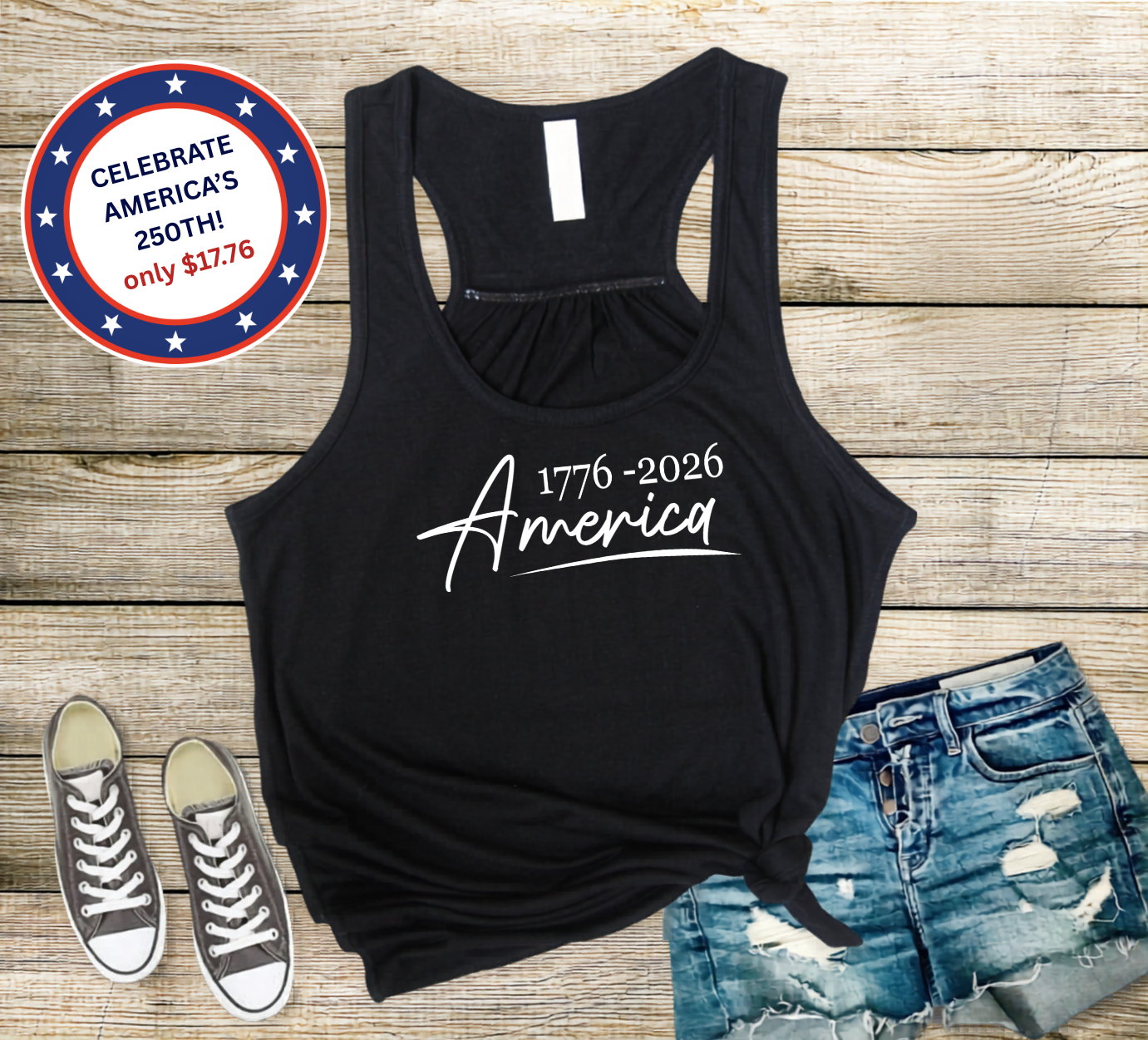 America 1776–2026 | Women's Flowy Racerback Tank