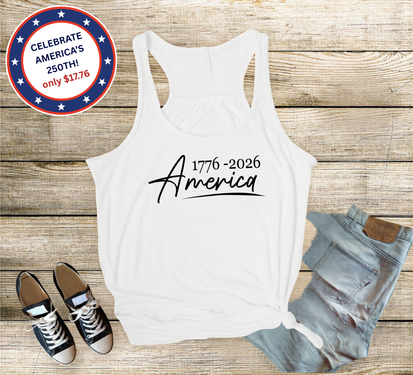 America 1776–2026 | Women's Flowy Racerback Tank