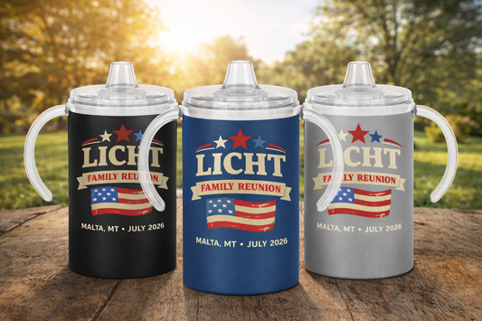 LICHT FAMILY REUNION - 12 OZ SIPPY WITH LID AND STRAW